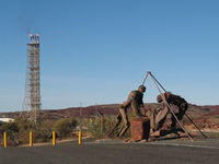 Statue outside Visitor Centre, Gas Works, Dampier